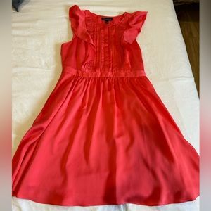 Coral Dress, Banana Republic, Flutter Sleeves